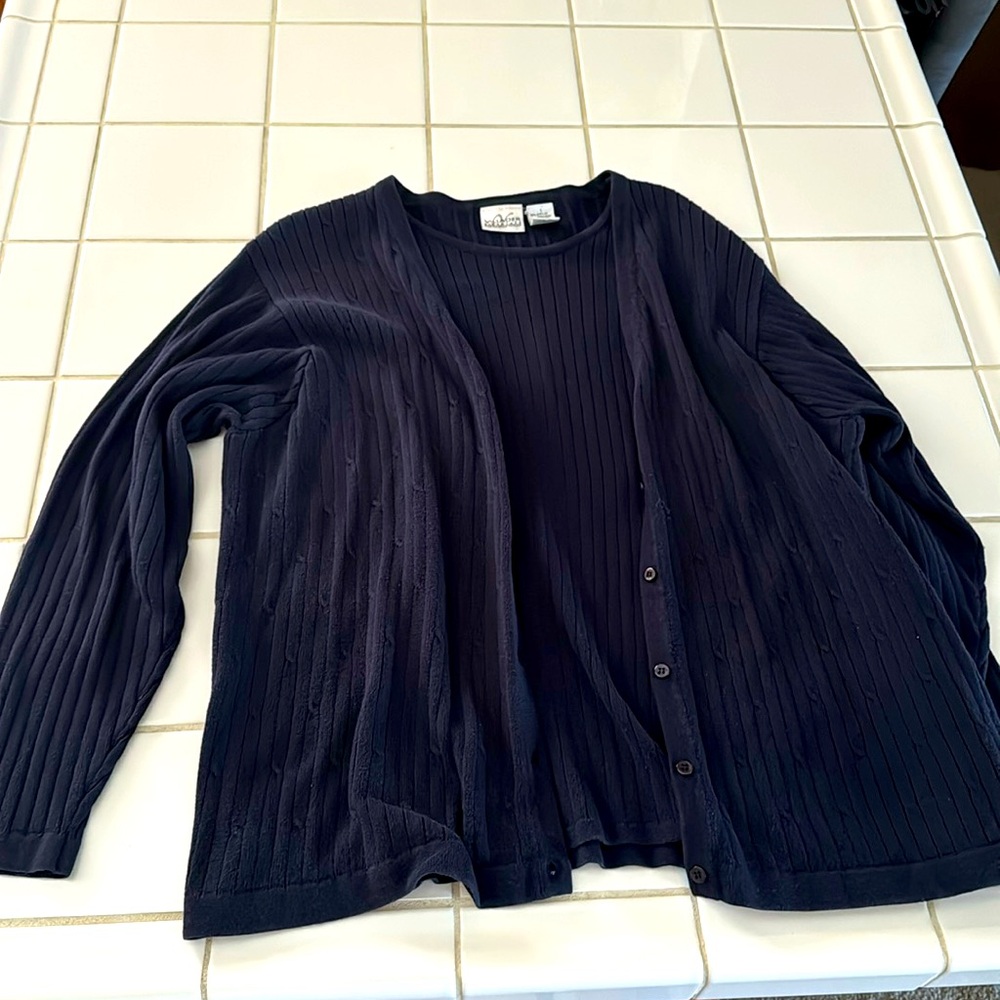 Liz Claiborne cardigan set navy size 1X